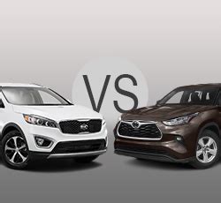 Kia Sorento Vs Toyota Highlander Hybrid