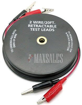 2 WIRE 20 RETRACTABLE TEST LEADS 18 GAUGE Alligator Clips In Reel EBay