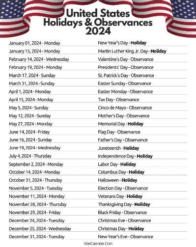 US Calendar and Holidays 2024 (Printable) | by Aria Jones | Medium