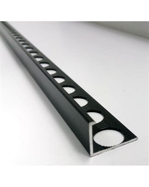 Алюмінієвий Г-профіль для плитки до 12мм. АП 12 фарбований «Чорний» 2.7м