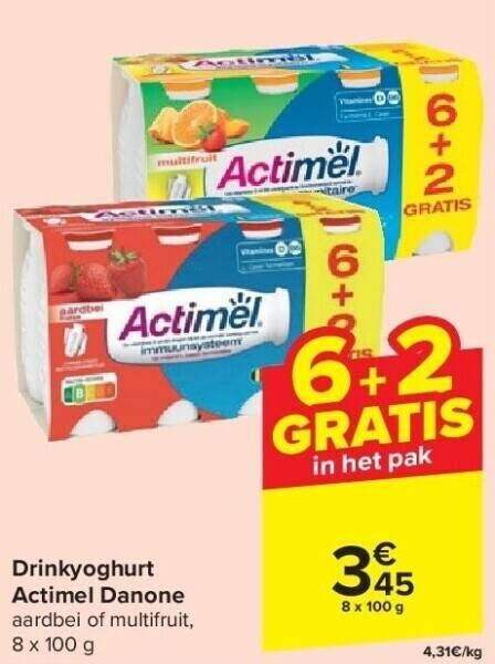 Drinkyoghurt Actimel Danone Promotie Bij Carrefour