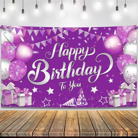 Amazon Katchon Xtralarge Purple Happy Birthday Banner X