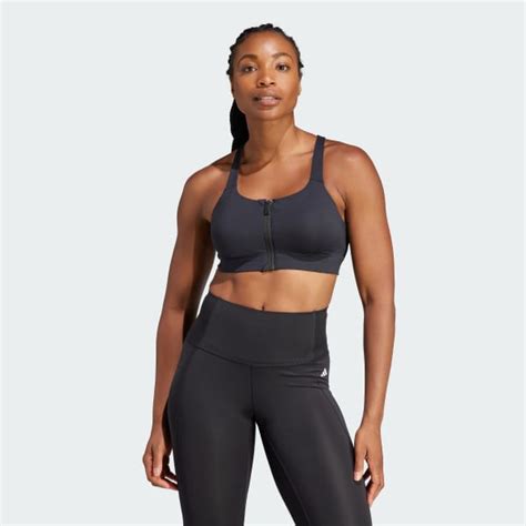 Adidas TLRD Impact Luxe High Support Zip Bra Black Adidas UK