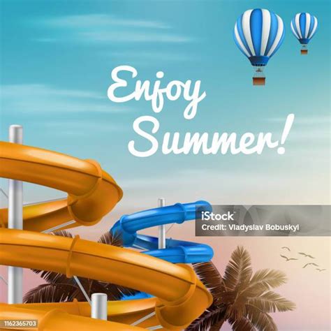 Realistic Illustration Of 3d Water Slides Vector Illustration Of