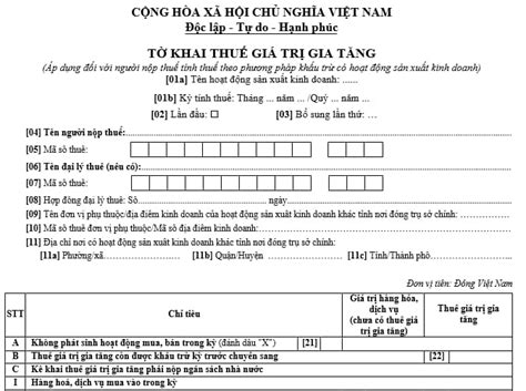 Vietnam How Is The Value Added Tax Declaration Form Applicable To