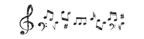 Notas Musicais Em Estilo Desenhado à Mão Nota Musical Do Desenho Isolada No Fundo Branco