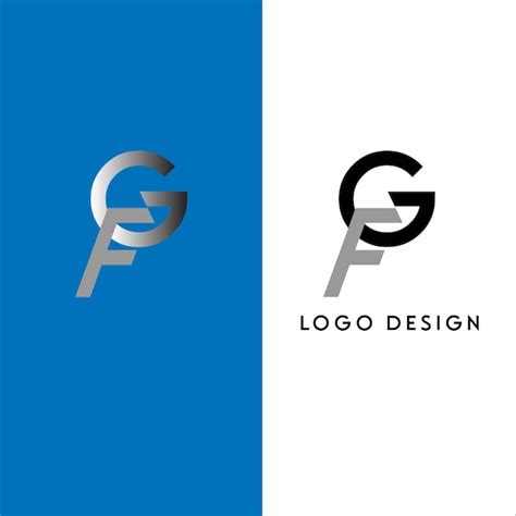 Diseño de logotipo de letra inicial gf Vector Premium