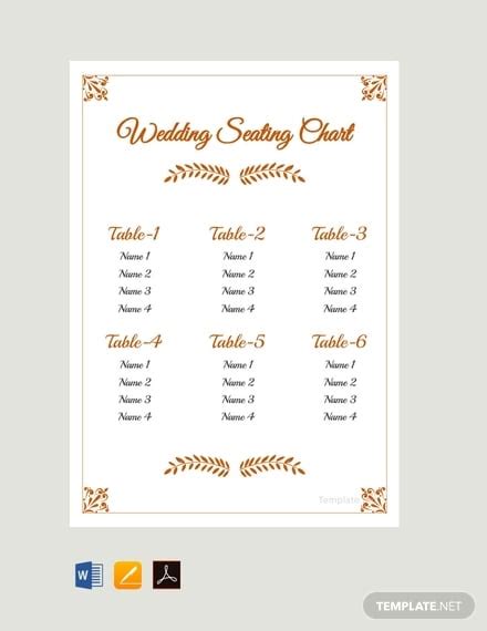 38+ Wedding Seating Chart Templates - PDF, DOC