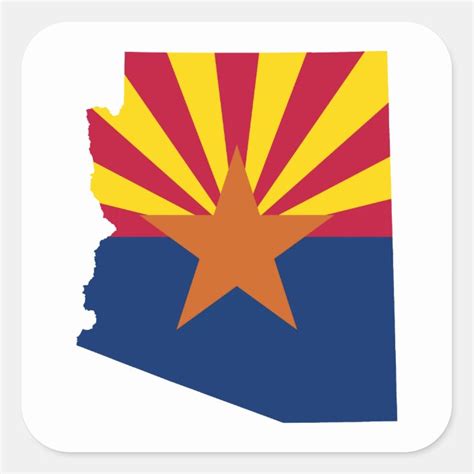 Arizona Flag Colors Square Sticker | Zazzle.com