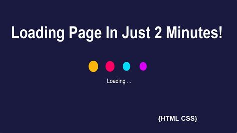 Loading Page Animation Using Only Html Css In Minutes Youtube