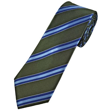 Tresanti Celeste Dark Olive Green Sky Blue Royal Blue And Silver Stripe