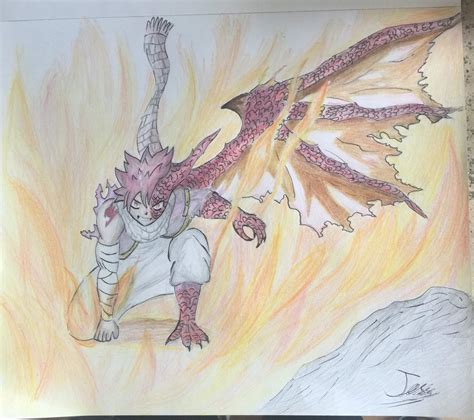 Natsu Half Dragon Form Drawing Fairy Tail Amino