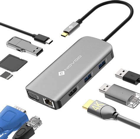 Adaptador USB C Hub 9 En 1 Con Doble Display Ethernet Gigabit Y Puerto