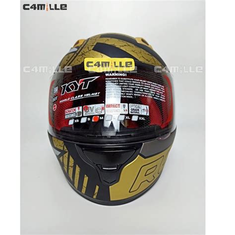 Jual HELM KYT RC 7 MOTIF 17 BLACK DOFF GOLD FULL FACE RC7 KODE Q9325