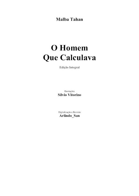 PDF O HOMEM QUE CALCULAVA Malba Tahan Ao Leitor Quando No