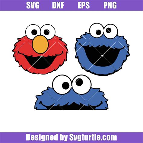 Sesame Street Svg Files For Cricut Cookie Monster Clipart And Elmo Svg