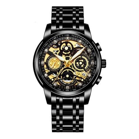 Skeleton Golden For Man Automatic Luxury Brand Waterproof Wist Watch – Nektom Watches