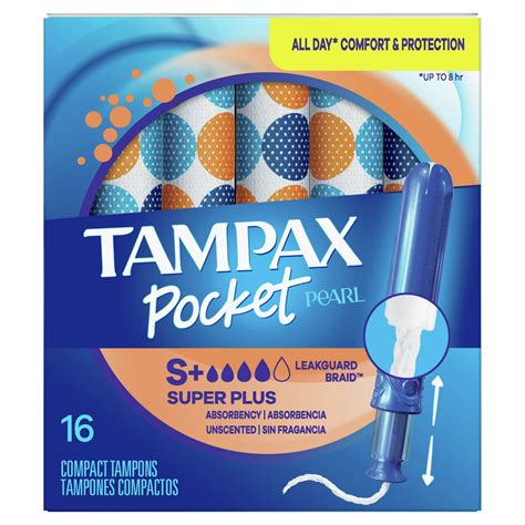 Tampax Pocket Pearl Tampons Super Plus Absorbency Leakguard