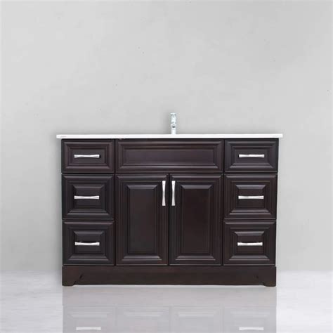 Queen Espresso White 48 2 Door 6 Drawer Premium Vanity Canada