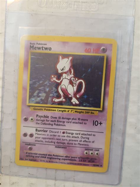 Mavin Mewtwo Base Set Unlimited Holo Rare Wotc Pokemon