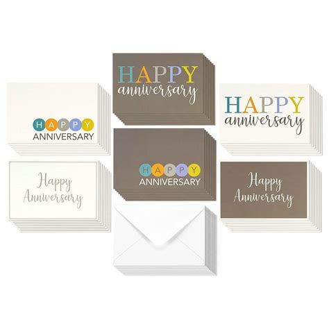 Pack Happy Anniversary Cards With Envelopes Bulk Box Set For