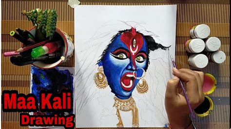 How to draw Maa Kali drawing with Acrylic Colour step by step ...