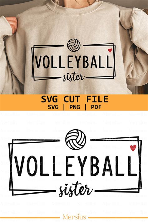 Volleyball Sister Svg Png Volleyball Svg Volleyball Design Etsy