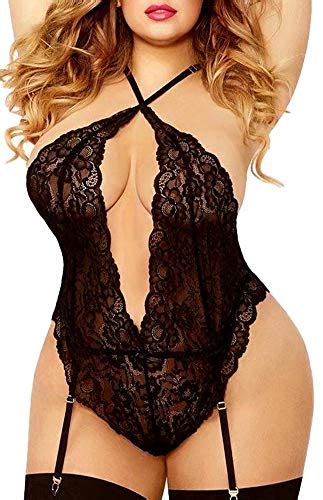 Plus Size Lingerie For Women Twisted Keyhole Opening High Criss Cross