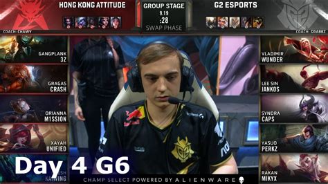 G Vs Hka Day S Lol Worlds Group Stage G Esports Vs Hk