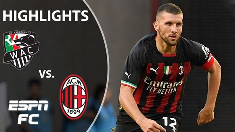 Ac Milan Wins Vs Wolfsberger Highlights Espn Fc Youtube