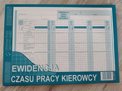 Ewidencja czasu pracy kierowcy Czarże Kup teraz na Allegro Lokalnie