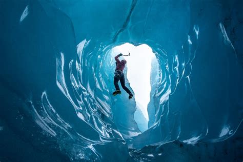 Vatnajökull Ice climbing, Skaftafell glacier, Vatnajökull National Park ...