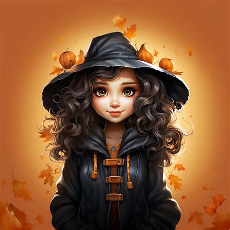 Premium AI Image | Cute witch clipart