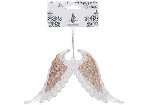 Hanging Acrylic Angel Wings Glitter Decoration Rose Gold2c Bargain