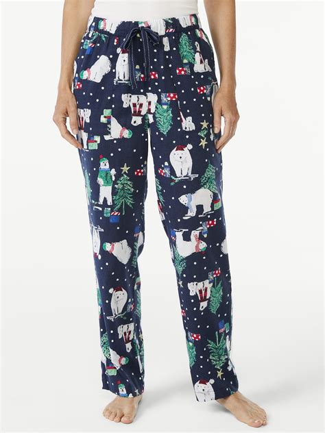 Joyspun Womens Flannel Bear Pajama Pants