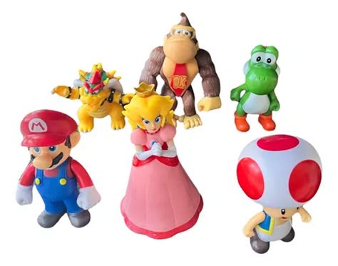 Set 6 Figuras Super Mario Bros Personajes Jueguete Coleccion Envío gratis