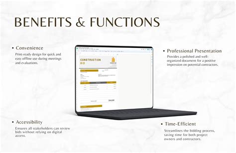 Printable Construction Bid Template in MS Excel, Google Sheets ...