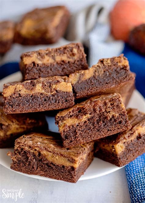 Chocolate Pumpkin Swirl Brownies Recipe Recipes Simple