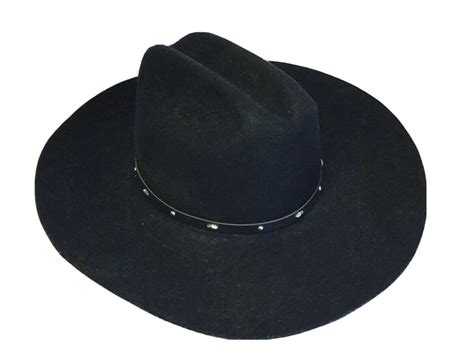 Vintage Stallion Stetson Xx Premium Wool Black Cowboy Western Hat Size