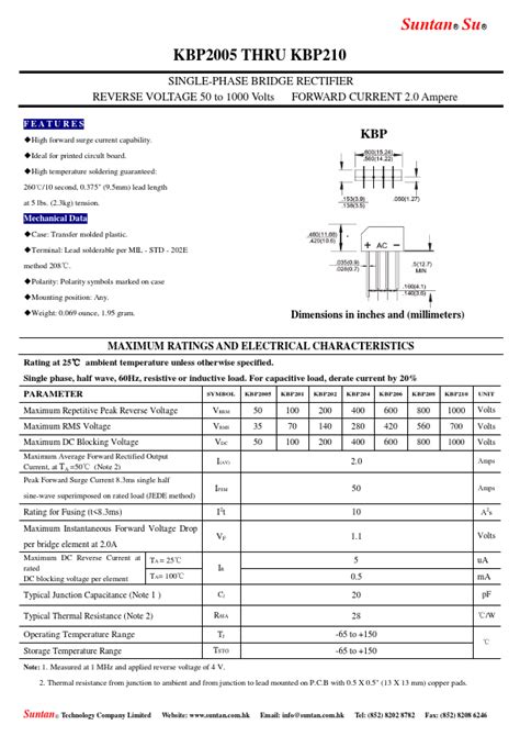 Kbp Datasheet Suntan