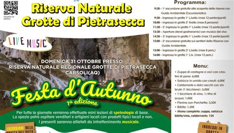 Gran Festa Dautunno Alle Grotte Di Pietrasecca Tra Convivialit