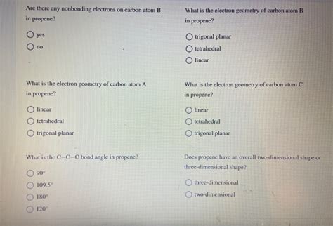 Solved Examine the Lewis dot structure of propene, C,H, and | Chegg.com