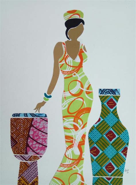 African Fabric Collage 4 Mixed Media by Art of Dio