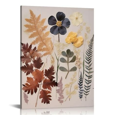 Jeuxus Fall Wall Art Rustic Botanical Flower Leaves Wall Art Autumn