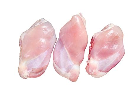 Premium Photo Boneless Raw Chicken Thigh Fillet Isolated On White