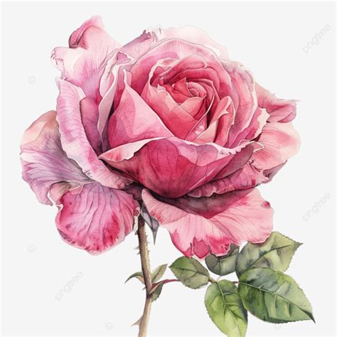 Romantic Pink Watercolor Rose Pink Rose Watercolor Png Transparent