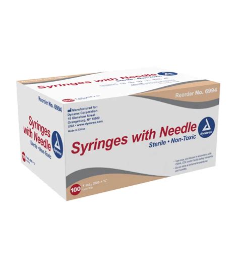 Dynarex Syringe With Non Safety Needle 10cc Luer Lock 7015