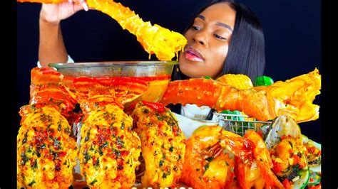 KING CRAB SEAFOOD BOIL MUKBANG SEAFOOD MUKBANG DESHELLED LOBSTER