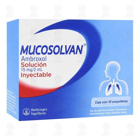 Mucosolvan Solución Inyectable 15mg2ml 10 Ampolletas