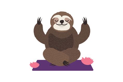 Meditating Sloth Svg Cut File By Creative Fabrica Crafts · Creative Fabrica